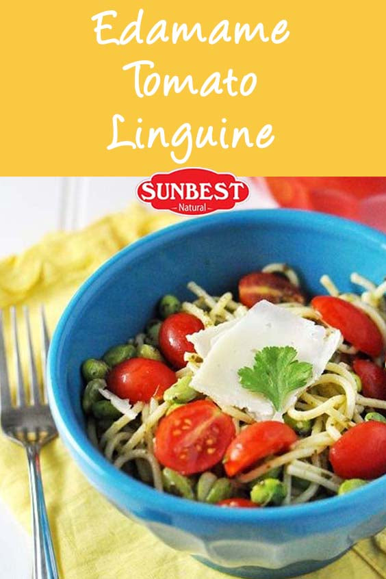 Edamame & Tomato Linguine Recipe